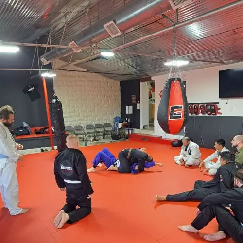 Jiu-Jitsu class at The Bunker training together